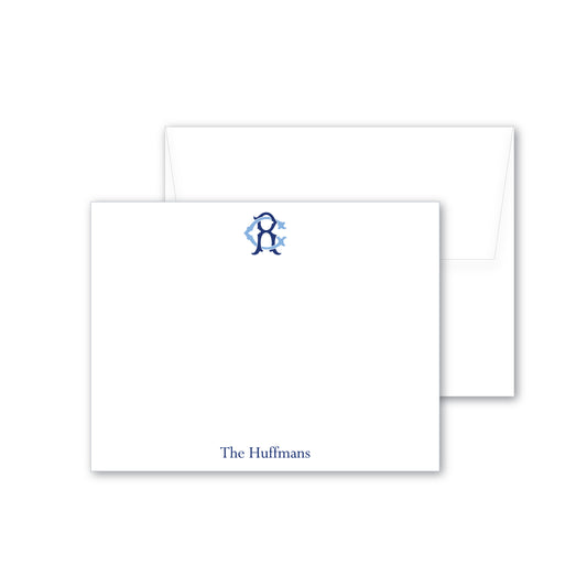 Notecards    |    Script Duogram in Two Colors with Name