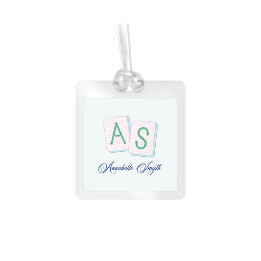 Bag Tag   |   Gift Tag or Sticker  |   Mahjong Monogram Tiles