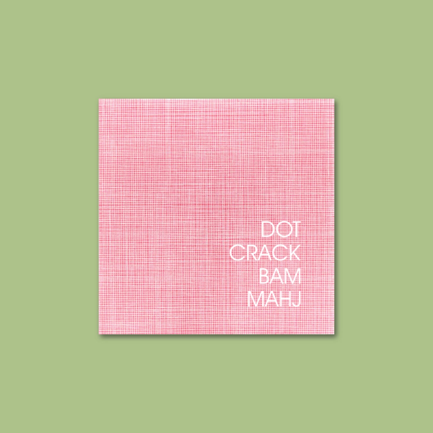 Mah Jongg Napkins   |   Dot, Crack, Bam, Mahj in Pink