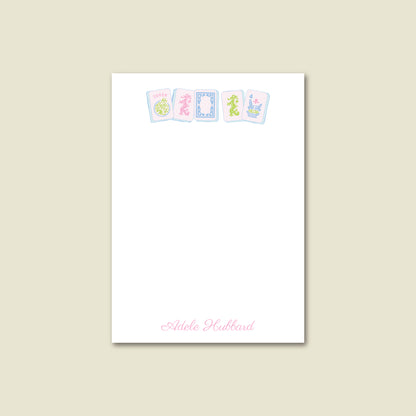 Personalized Notepad   |   Pastel Pink Tiles  |   Mah Jongg