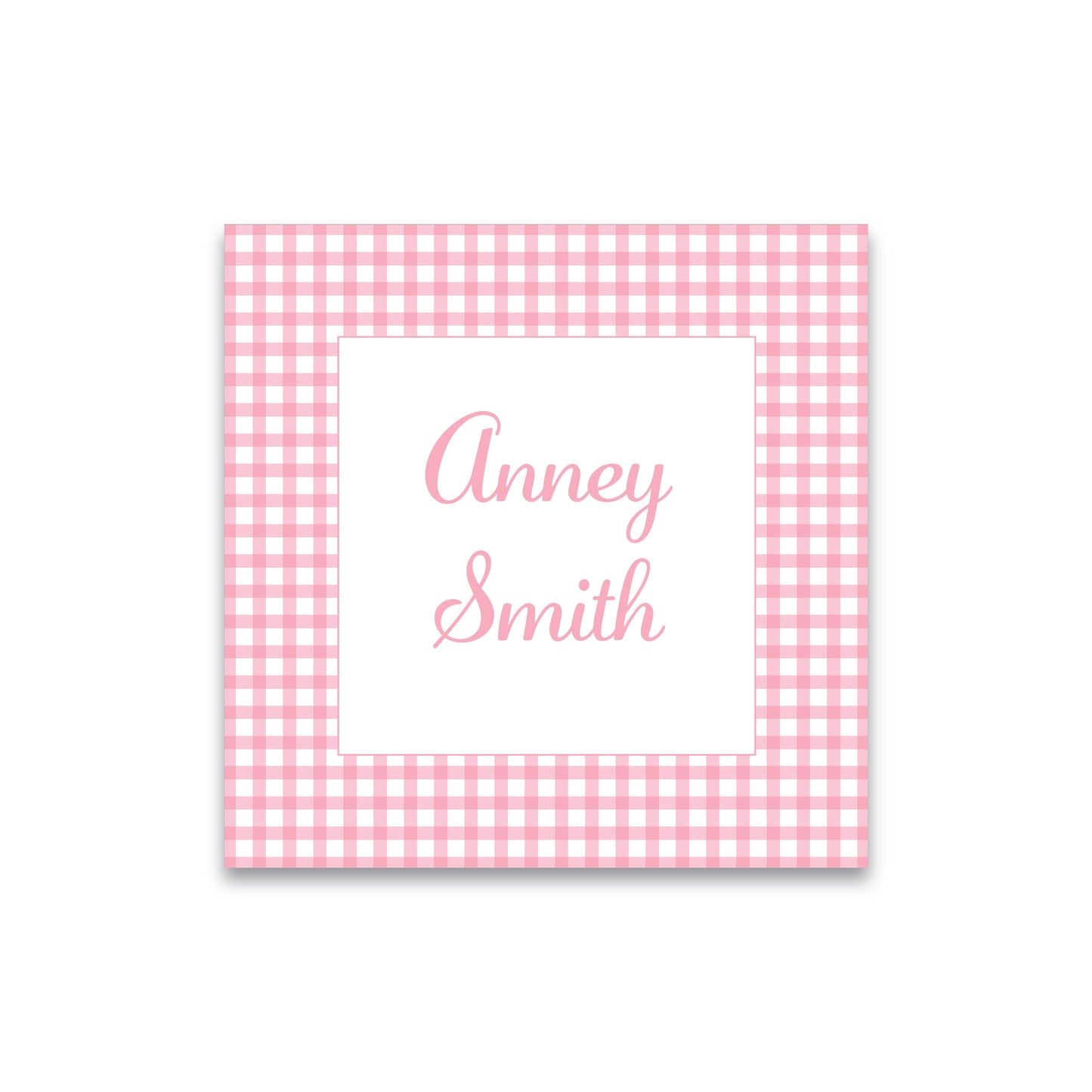 Gift Tag or Sticker   |    Pink Gingham Border