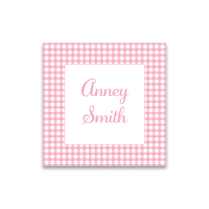 Gift Tag or Sticker   |    Pink Gingham Border