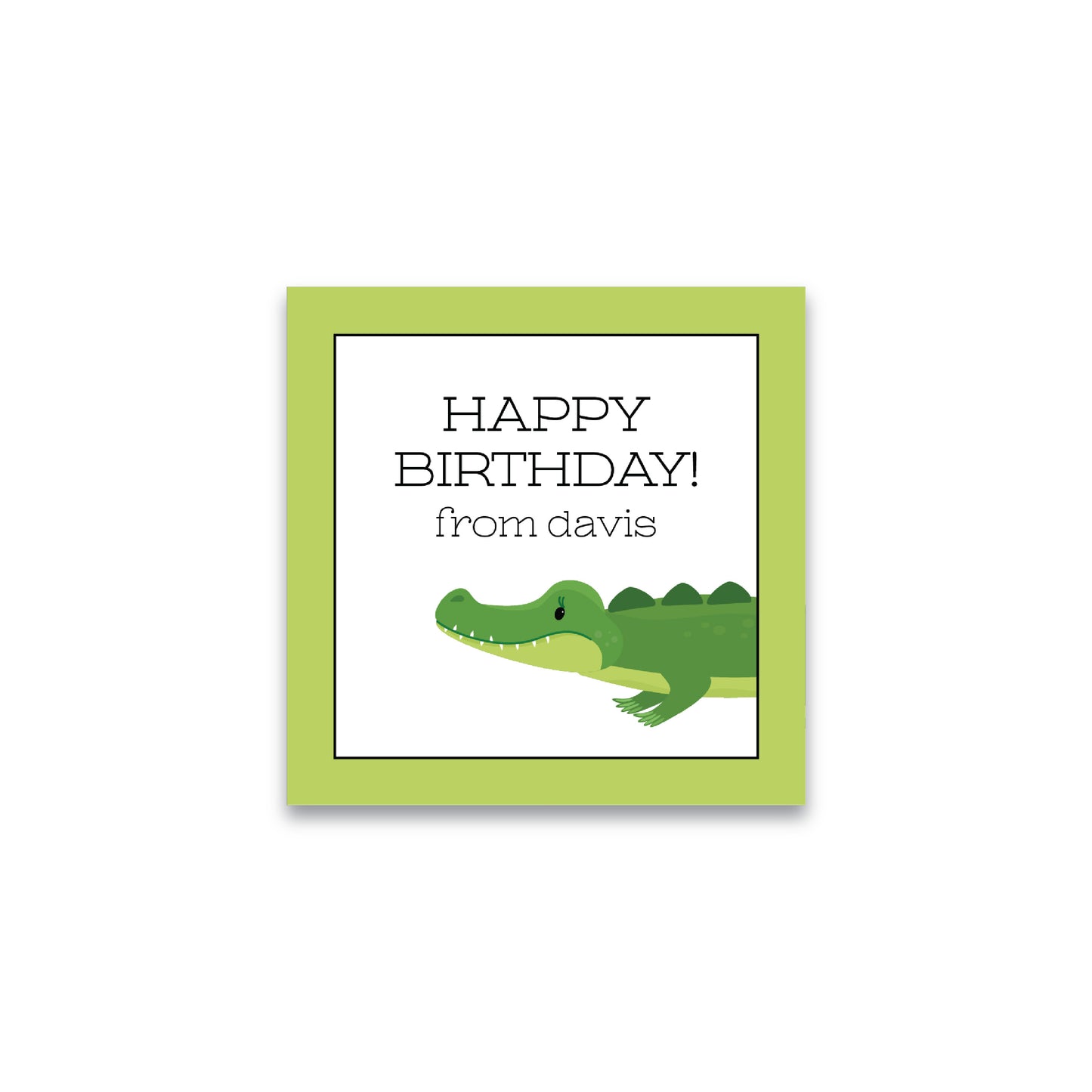 Gift Tag or Sticker   |  Birthday Crocodile