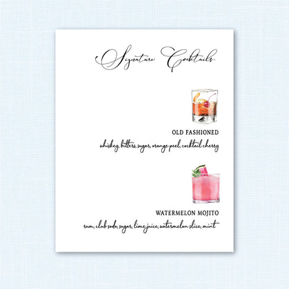 Wedding   |    Holly Collection    |    Bar Menu (PDF File for you to print)