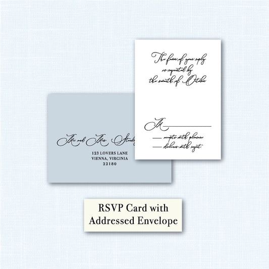 Wedding   |    Holly Collection    |    RSVP Card with Addressed Envelope