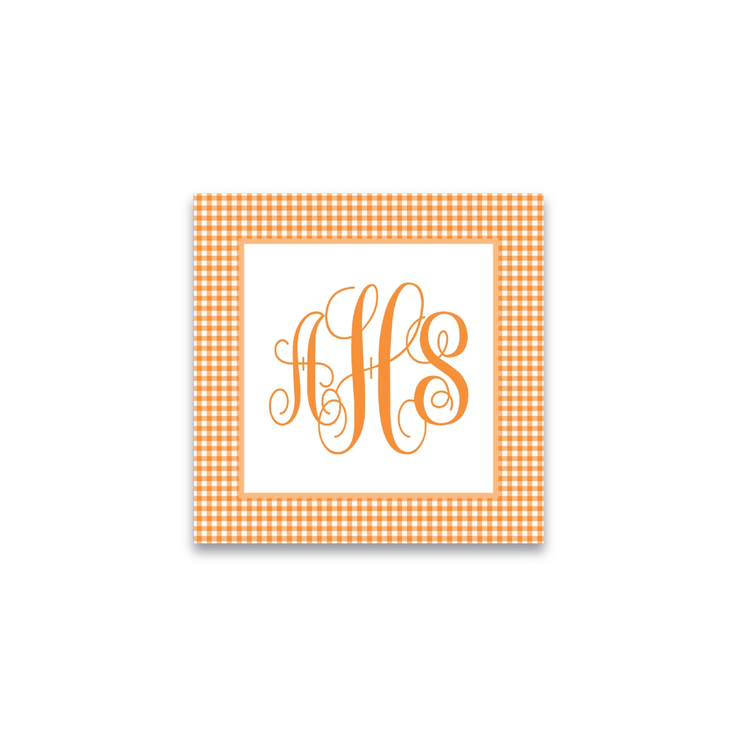 Gift Tag   |    Sticker   |    Bag Tag   |   Orange Gingham