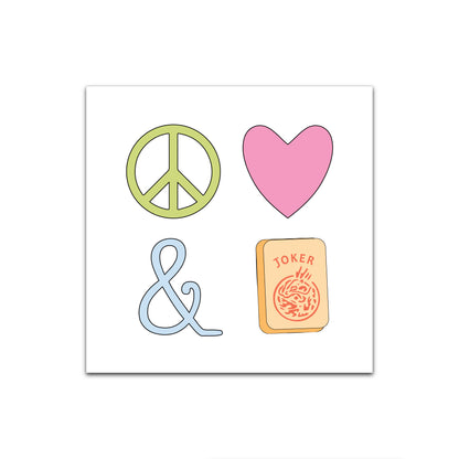 Mah Jongg Sticker   |   Peace Love & Jokers