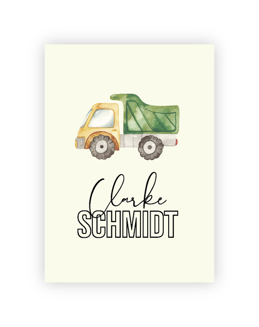 Gift Tag   |    Sticker   |   Green Dumptruck