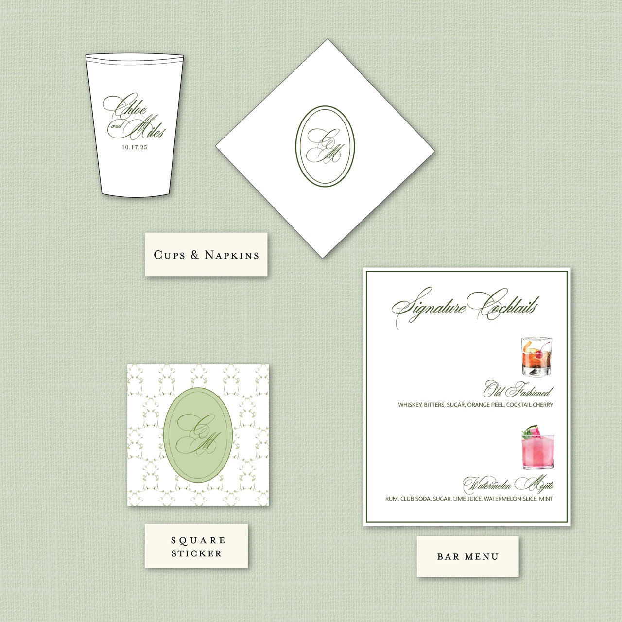 Wedding   |    Wildflower Collection    |    Bar Menu (PDF File for you to print)