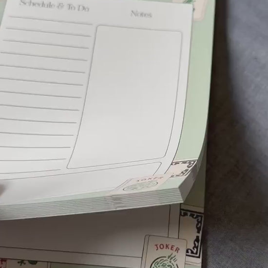 Mah Jongg Notepad, Daily Planner Pad, Mah Jong Gift