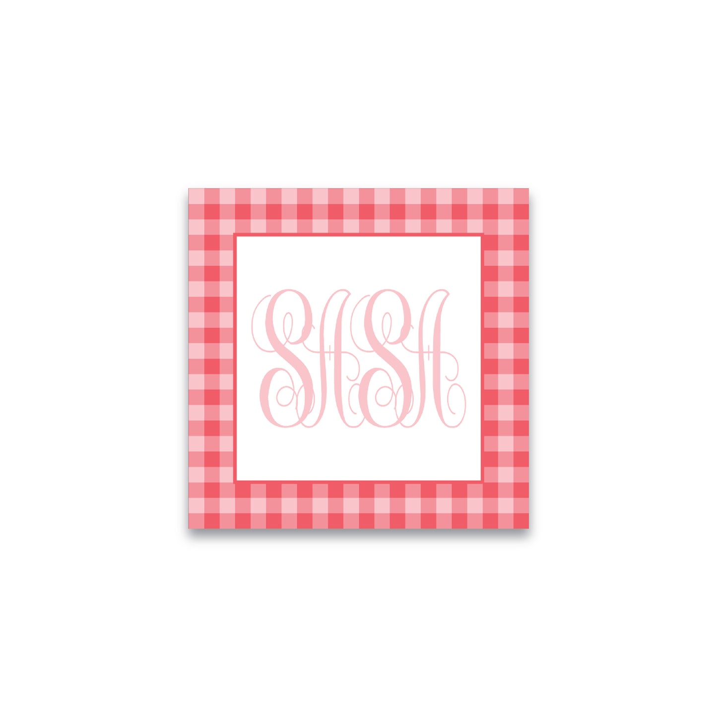 Gift Tag   |    Sticker   |    Bag Tag   |   Red & Pink Gingham