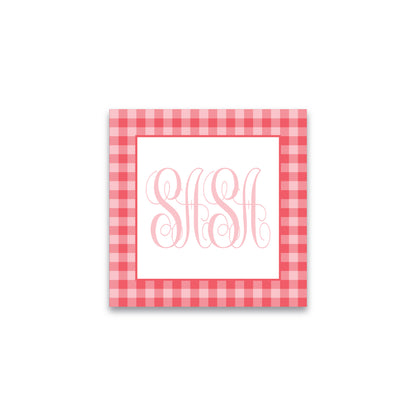 Gift Tag   |    Sticker   |    Bag Tag   |   Red & Pink Gingham