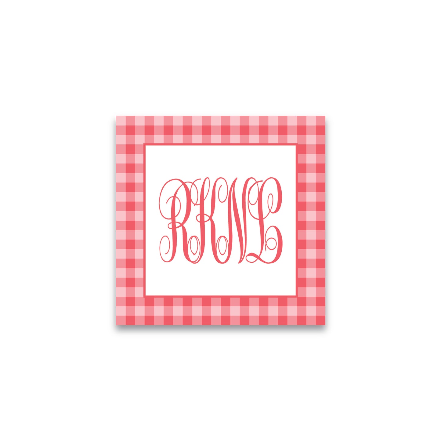 Gift Tag   |    Sticker   |    Bag Tag   |   Red & Pink Gingham