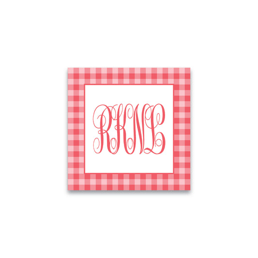 Gift Tag   |    Sticker   |    Bag Tag   |   Red & Pink Gingham