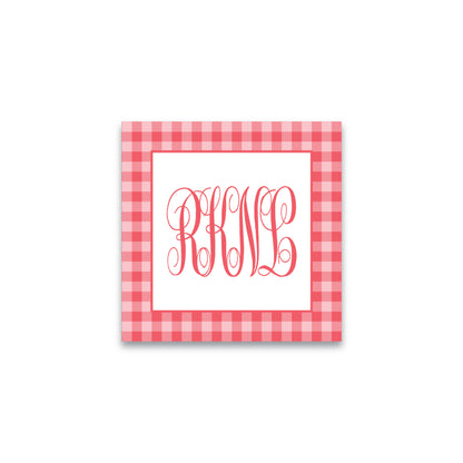 Gift Tag   |    Sticker   |    Bag Tag   |   Red & Pink Gingham