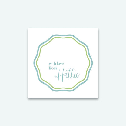 Gift Tag   |    Sticker   |   Wavy Lines (Single)