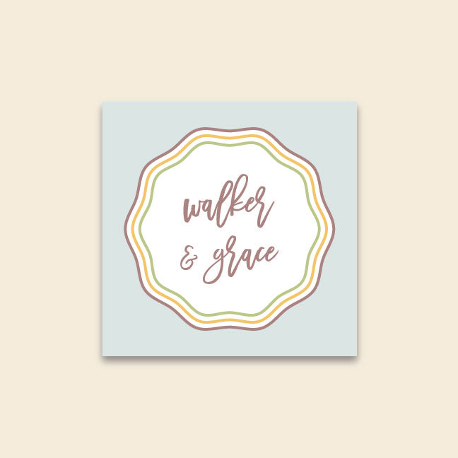 Gift Tag   |    Sticker   |   Wavy Lines (Triple)