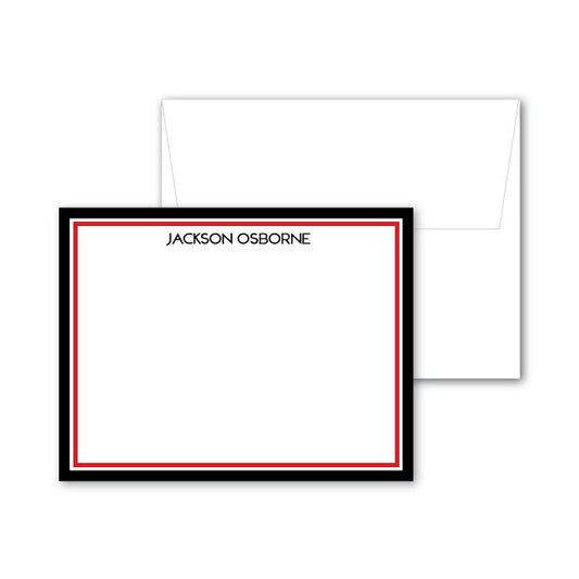 Flat Notecard   |   Red and Black Border