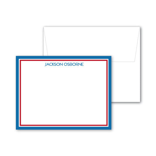 Flat Notecard   |   Blue and Red Border