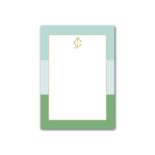 Personalized Notepad   |   Colorblock (Greens & Gold)