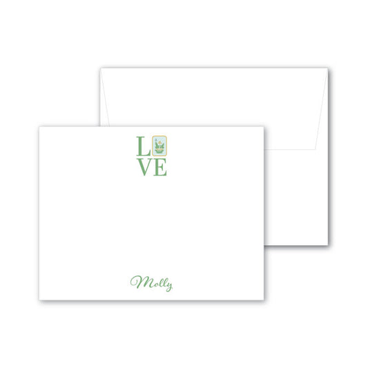 Mah Jongg Notecard    |     LOVE in Green