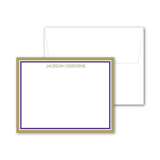 Flat Notecard   |   Purple and Gold Border
