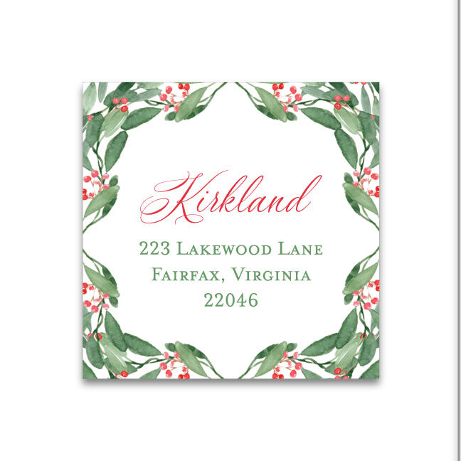 Holiday Return Address Label   |   Red Berries