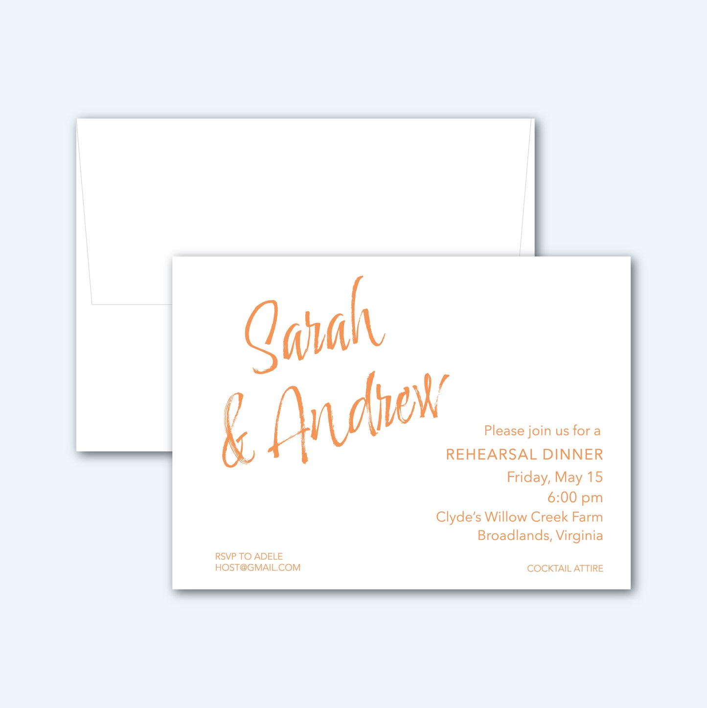 Wedding   |   Rehearsal Dinner Invitation  |  Big Names