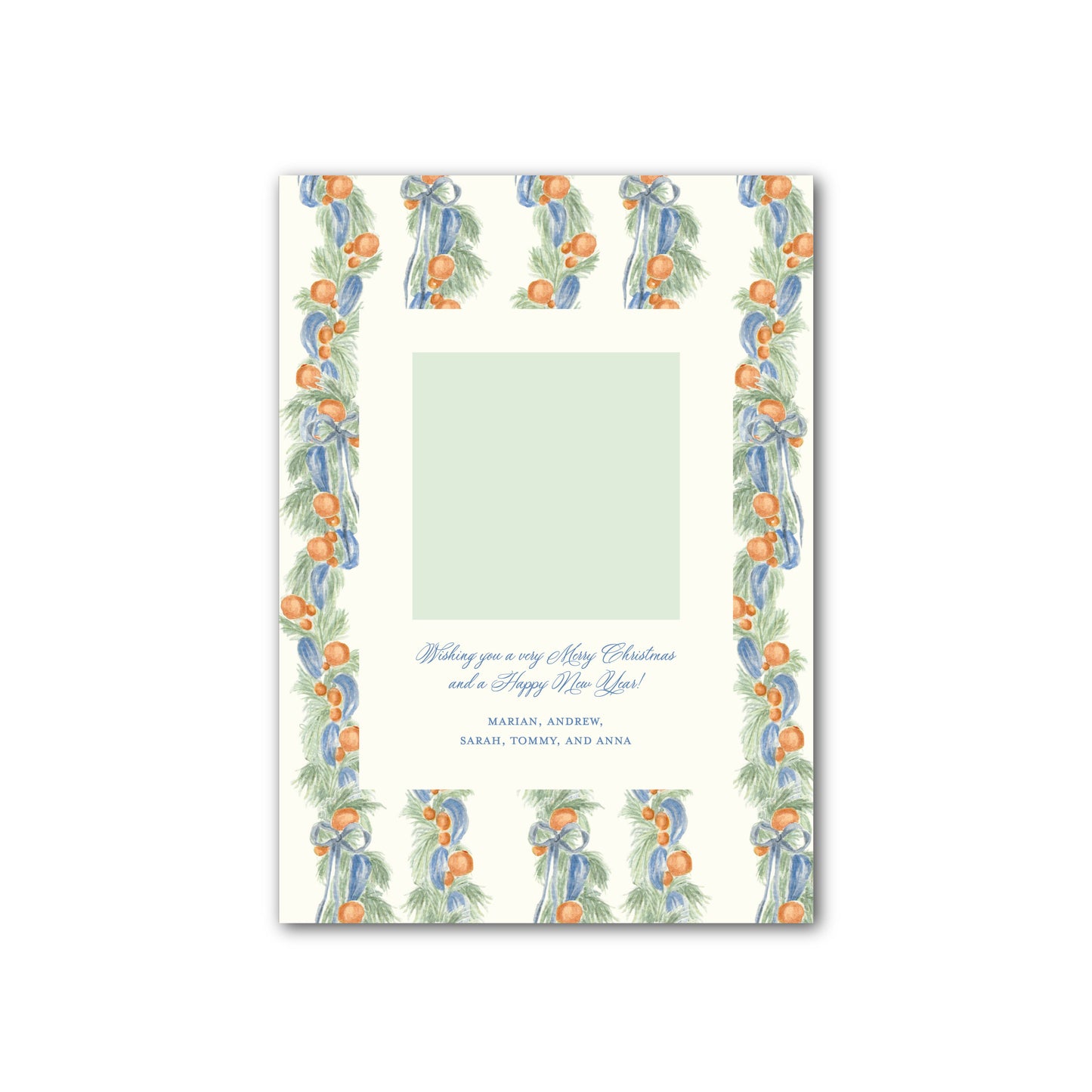 Photo Card   |    Blue Garland with Oranges