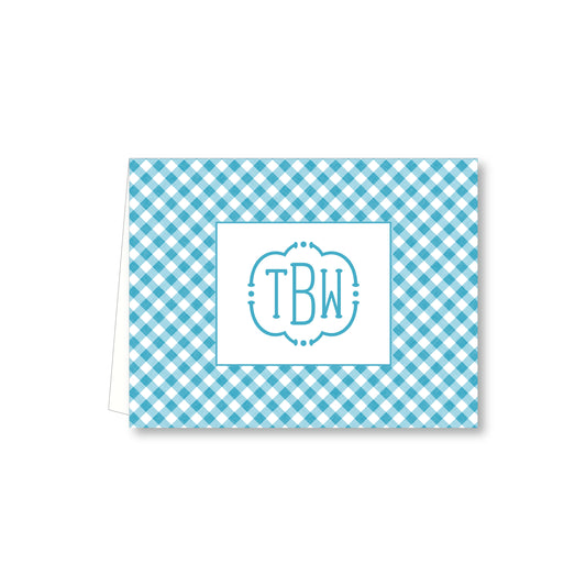 Folded Note    |    Turquoise Gingham