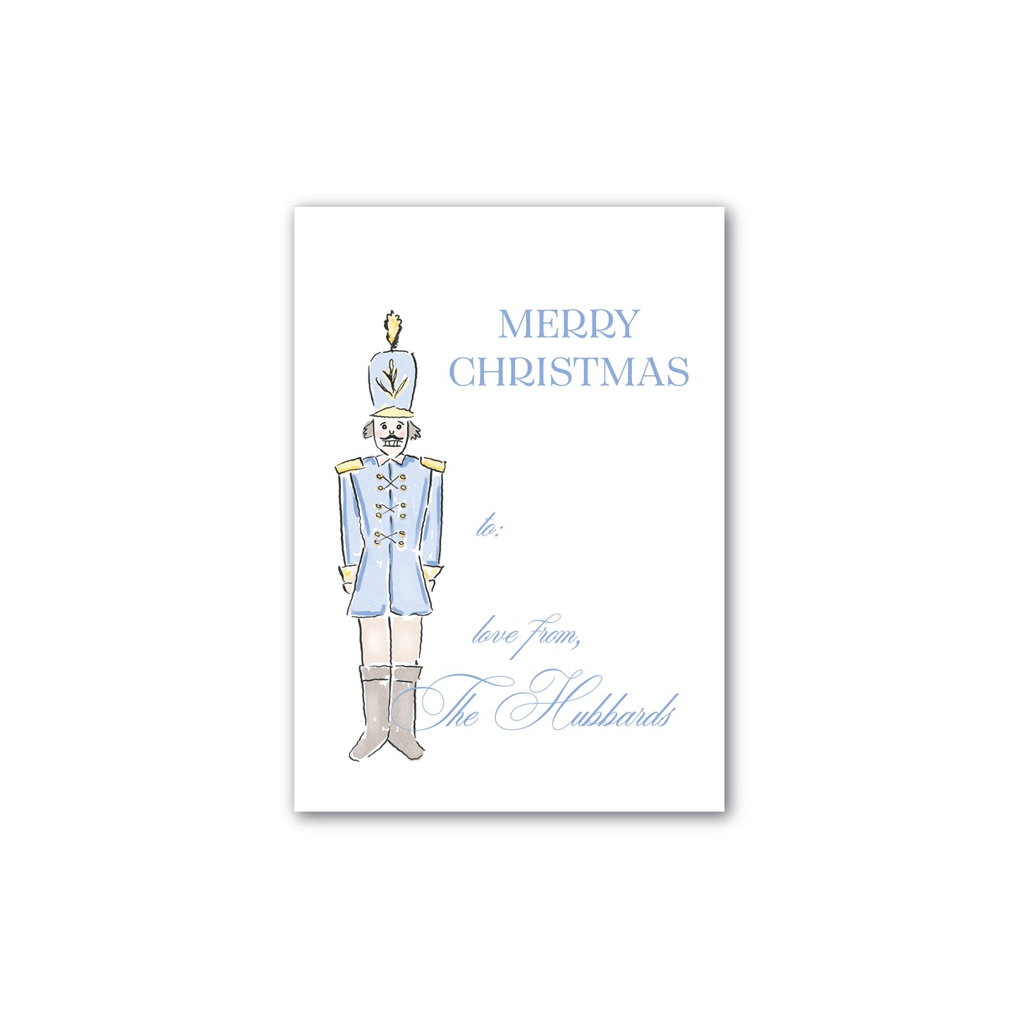 Holiday Gift Tag or Sticker   |     Pastel Nutcracker Blue Toy Soldier