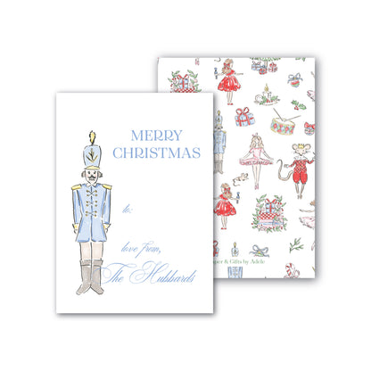 Holiday Gift Tag or Sticker   |     Pastel Nutcracker Blue Toy Soldier