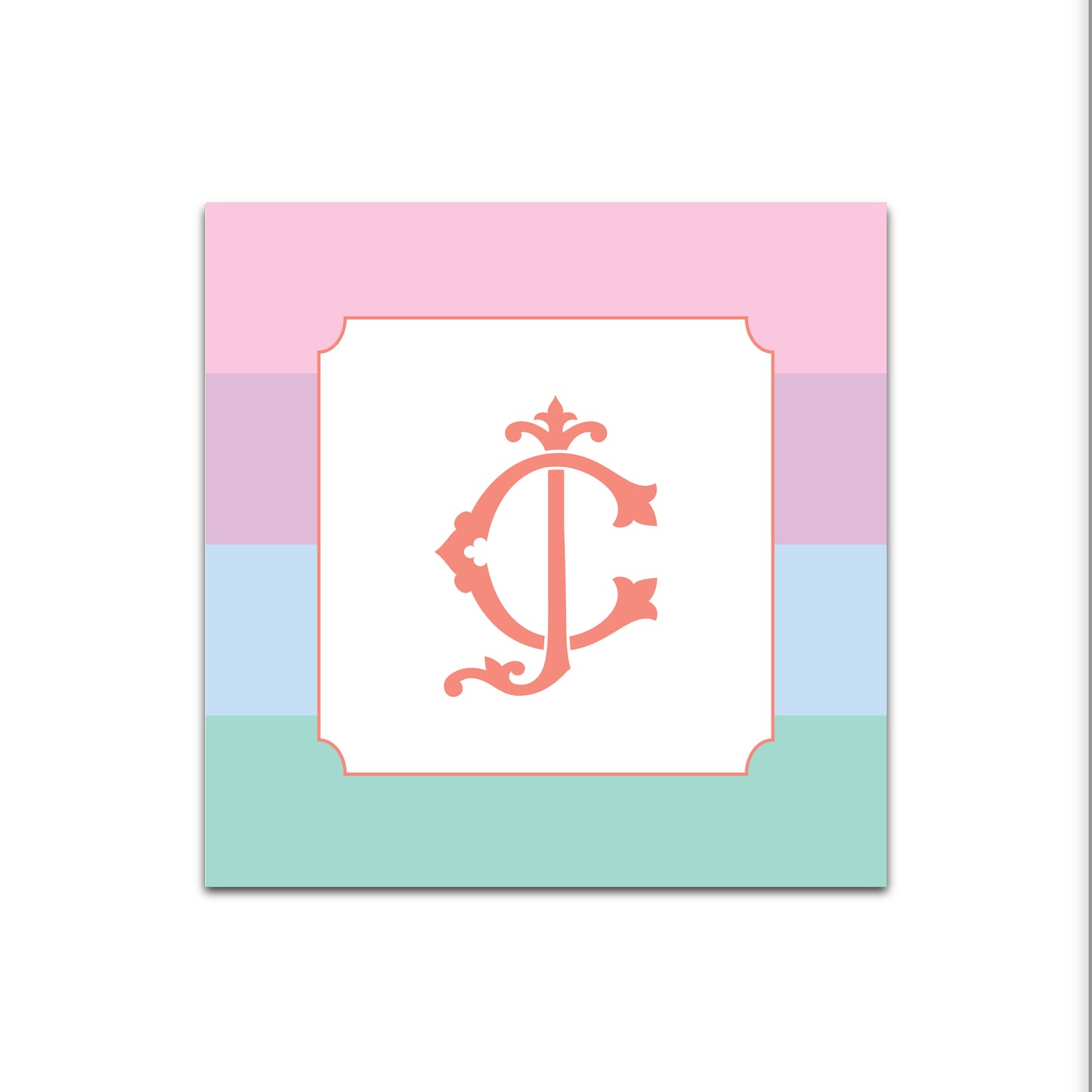 Gift Tag   |    Sticker   |   Bold Stripes with Duogram (Pastels)