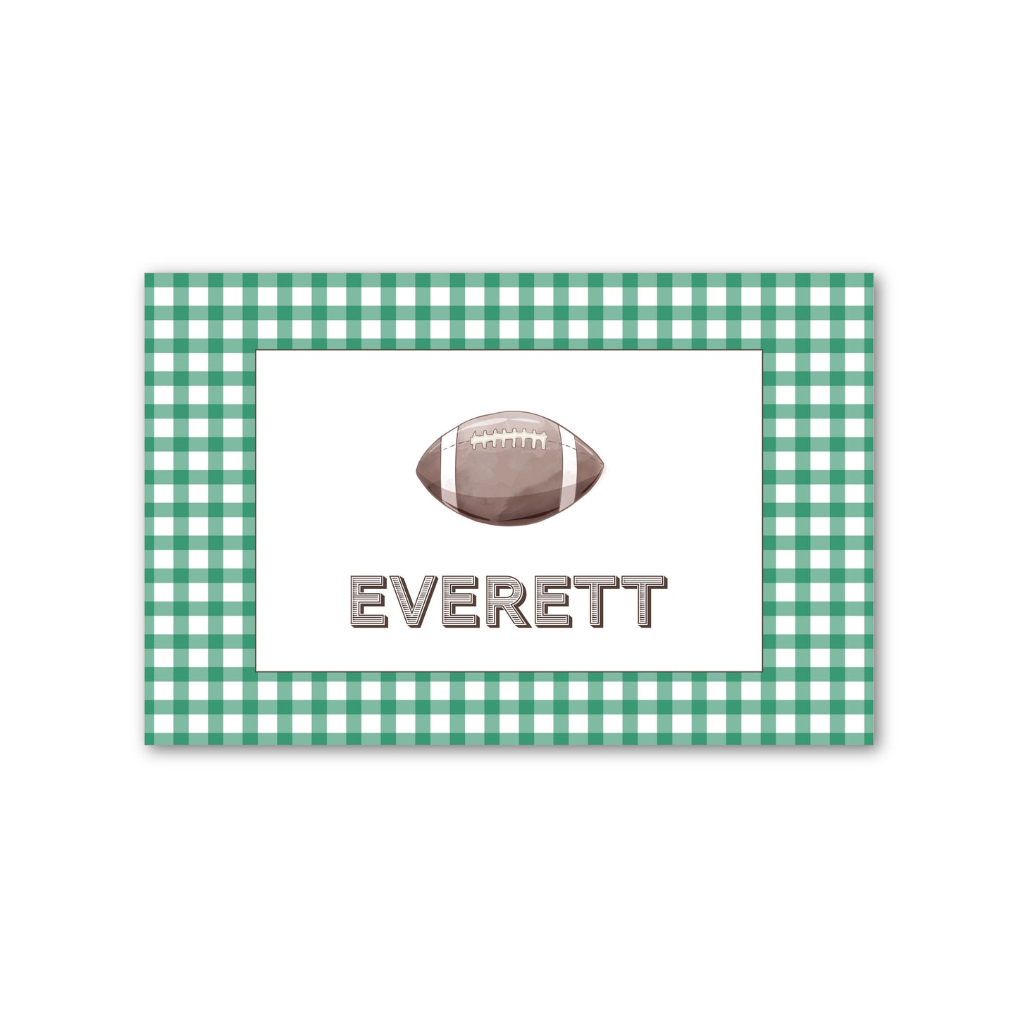 Laminated Placemat   |   Football with Green Gingham