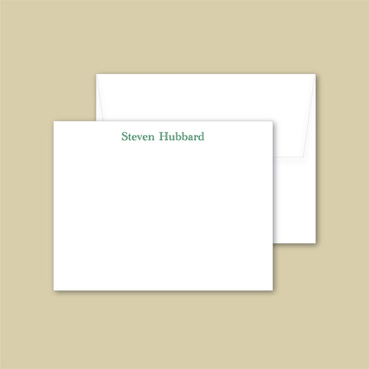 Flat Notecard   |   Personalized For Him  |   Academy Font