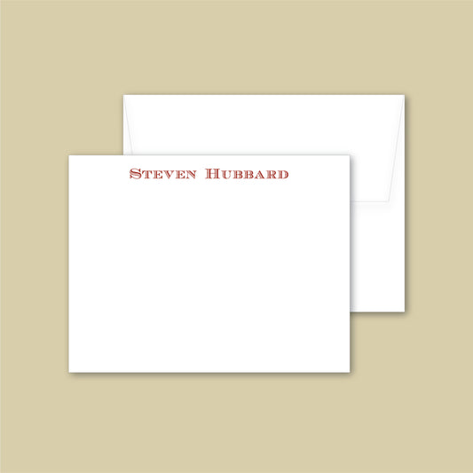 Flat Notecard   |   Personalized For Him  |   Bank Note Font