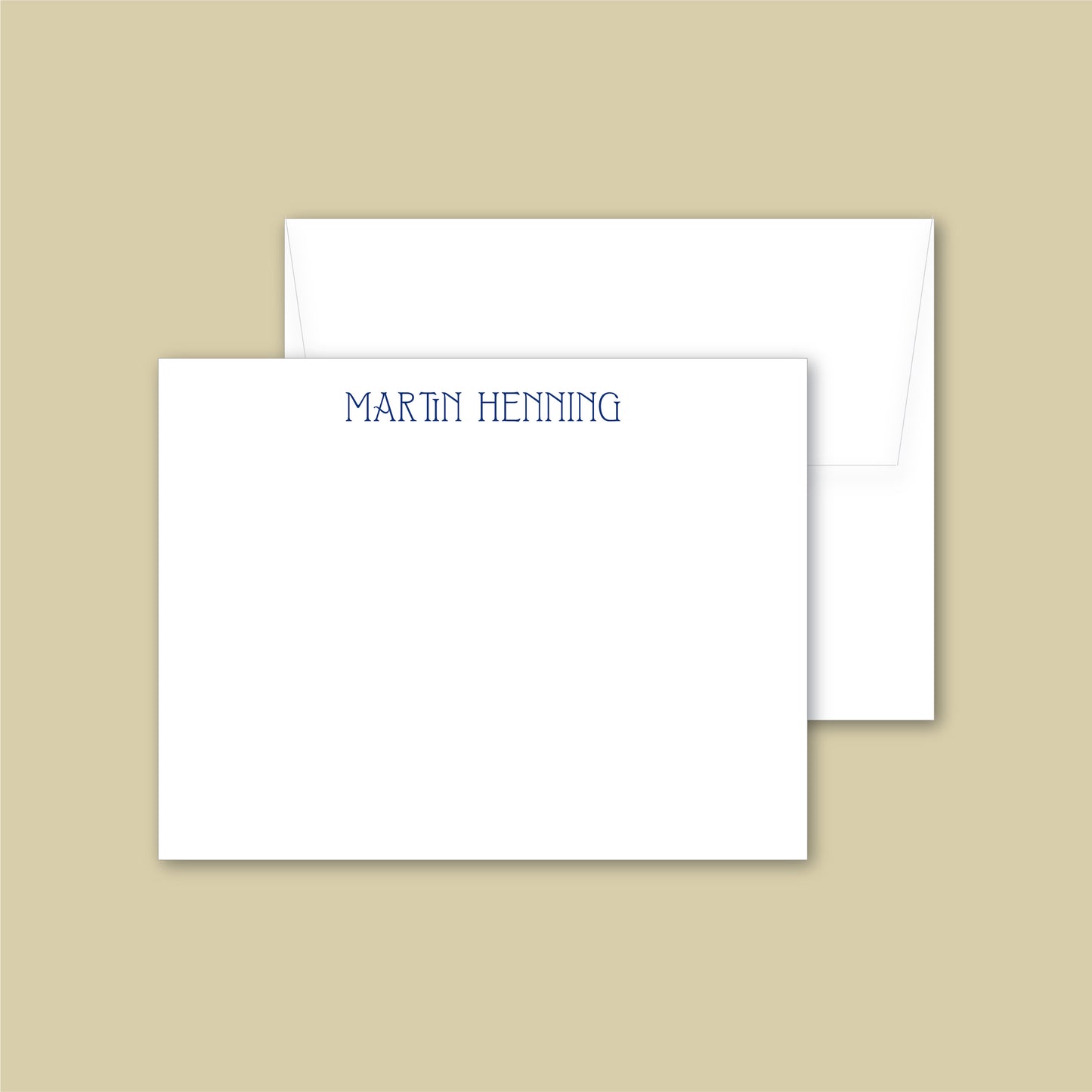 Flat Notecard   |   Personalized For Him  |   Craftsman Font