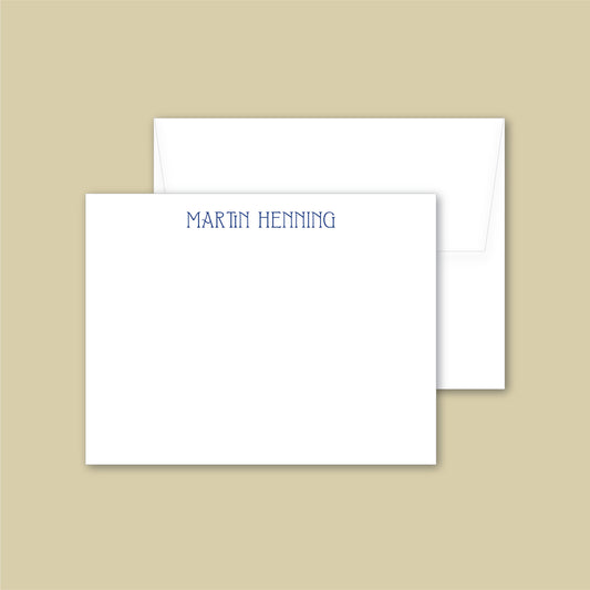 Flat Notecard   |   Personalized For Him  |   Craftsman Font