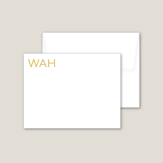Flat Notecard |   Simple Monogram Copperplate