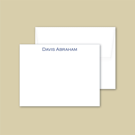 Flat Notecard   |   Personalized For Him  |   Copperplate Font