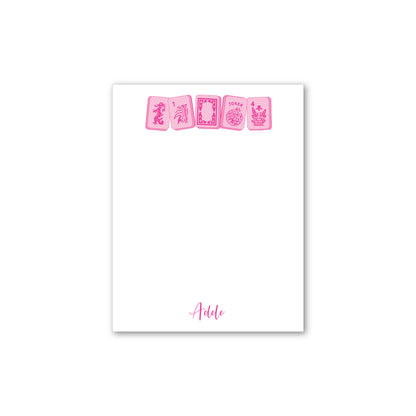 Personalized Notepad   |   Hot Pink and Light Pink Tiles  |   Mah Jongg