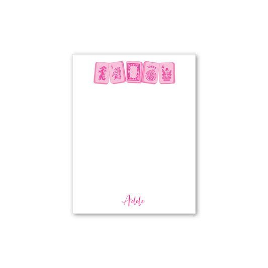 Personalized Notepad   |   Hot Pink and Light Pink Tiles  |   Mah Jongg