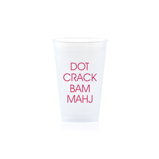 Mah Jongg Cups   |   Dot, Crack, Bam, Mahj in Pink