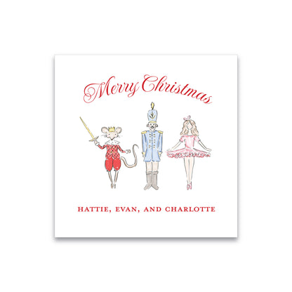 Holiday Gift Tag or Sticker   |     Pastel Nutcracker Trio (Square Tag or Sticker)