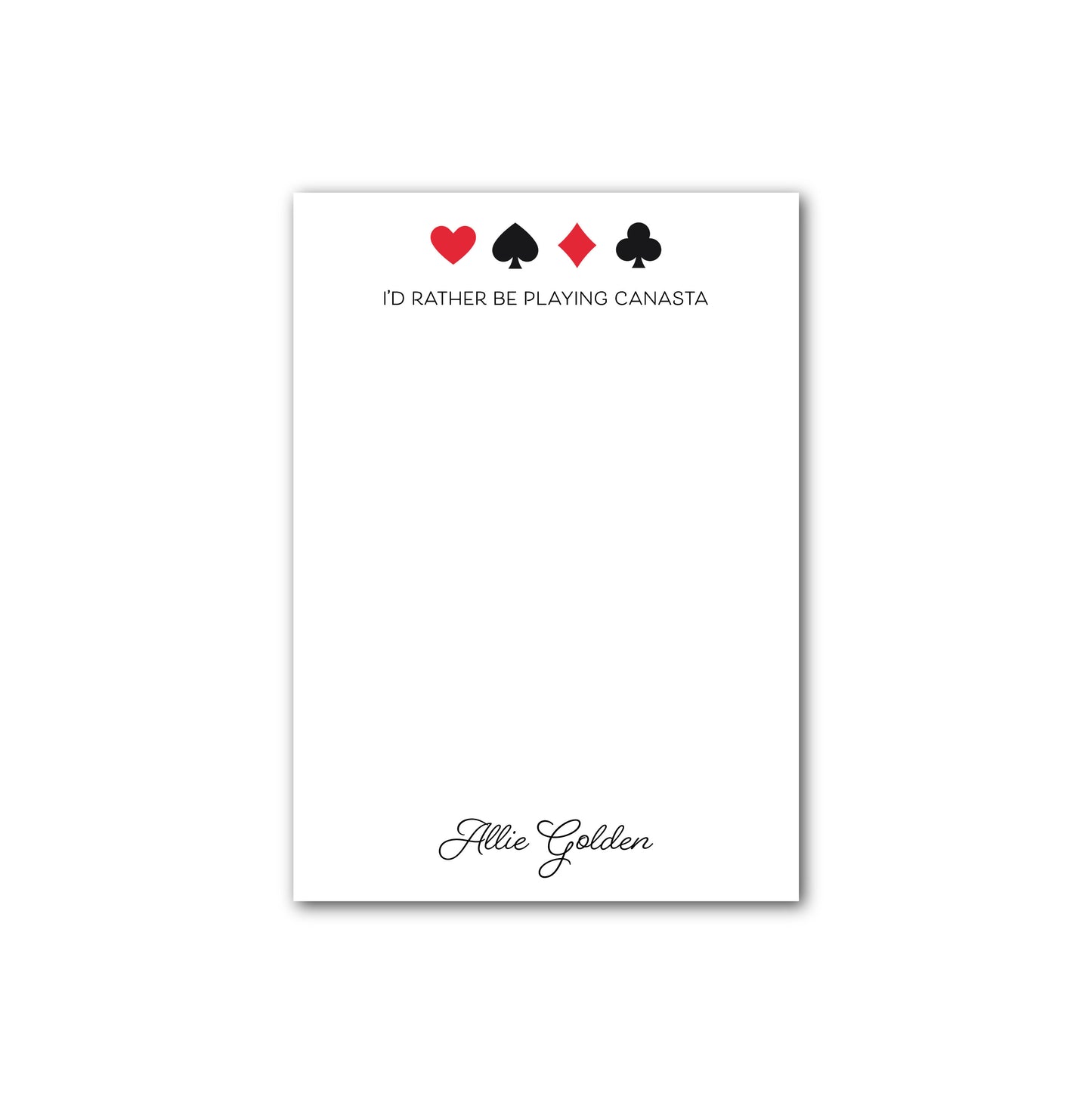 Personalized Notepad   |   Rather Be Playing Canasta