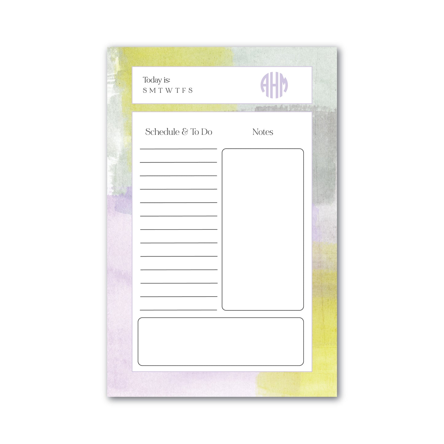 Daily Planner Notepad   |   Abstract Purple & Yellow