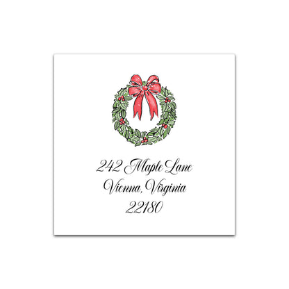 Holiday Address Label   |   Holiday Wreath (Red, Pink, Blue)