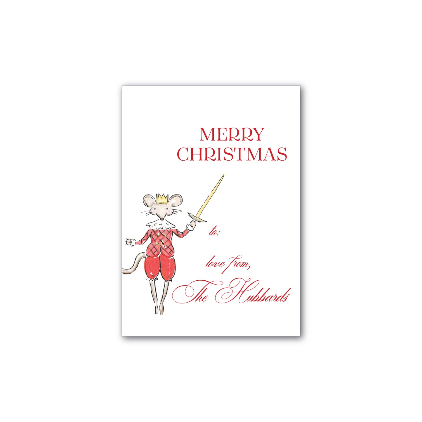 Holiday Gift Tag or Sticker   |     Nutcracker Red Mouse