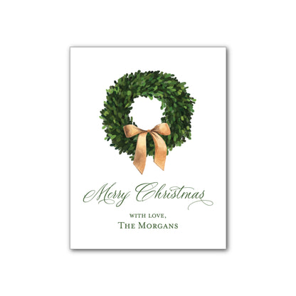 Small Holiday Card   |   Gold Ribbon Wreath