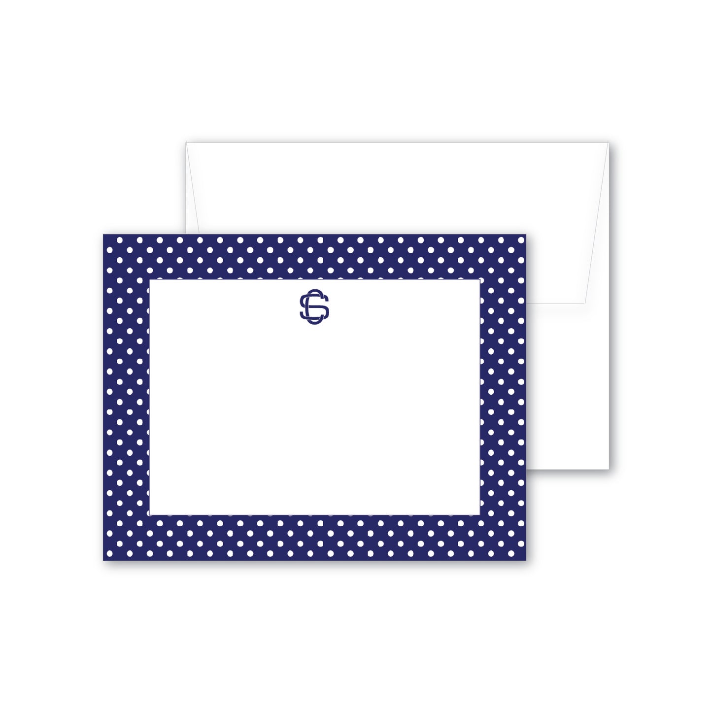 Flat Notecard   |   Navy & White Polka Dots (Small)